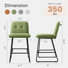 Green Counter Height Bar Stools Set Of 2 Wide Seat 26 Inch Bar Stools With Back