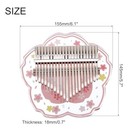  21 Keys Thumb Piano transparent Pink Flower Portable Finger Piano With Carry 
