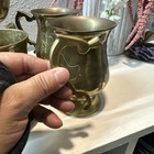 Vintage    Crossed Swords  brass Tilting Coffee Pot   Stamped Saudi Arabia  Nice