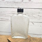 Antique Glass Bottle Diagonal Lines Hip Flask Vanity Bottles Curved Glass