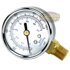 Air Compressor Pressure   Hydraulic Gauge 2  Face Side Mount 1 4  Npt 0-100 Psi
