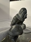Vintage Inuit Carved Soapstone  Figure - Unsigned Eskimo Art Canada