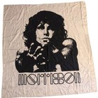 Vtg 70 s Jim Morrison Doors Fabric Wall Hanging 46x43 Beige Black Lost Boys Flaw
