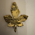 Vintage Taxco 925 Sterling Silver   Abalone Shell Leaf Brooch Signed