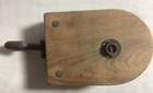 Antique Wood Block With Wood Pulley Iron Hook As Found