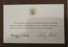 President Jimmy Carter And Rosalynn Carter Signed Card With Presidential Seal