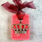 Brighton Crown Ornament W Red Crystal Enamel Hearts In Holiday Metal Tin New