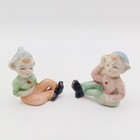 Vtg Bisque Ceramic Elves Pixies Gnomes Japan Lot Of 2