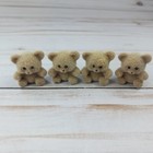 12 Vintage Miniature Flocked Bears Brown Tan Lot One Dozen Mini Teddy Figures