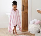 Pottery Barn Kids Rugby Stripe Hooded Bath pool Towel 100  Cotton   Pink
