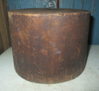 Antique Primivtive Millinery Wood Block Tool Hat Mold Flat Top With Markings