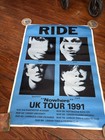 Vintage 1991 Ride Nowhere Uk Tour Poster Shoegaze Rock Band 24x36 Inches Rare