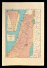 1948 Vintage Palestine Map Arab Jewish State Jerusalem Israel International Zone