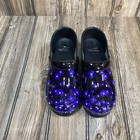 Dansko Blue Floral Clog Shoes Black Size 38 7 5-8 Us Nurse Professional Comfort