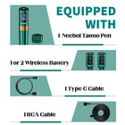 Wireless Tattoo Gun Rotary  Machine 1500mah Power Adjustable Stroke 2 Battery