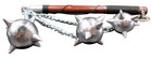 Medieval Warrior 31  Spiked Solid Metal Triple Mace Ball Flail Morningstar