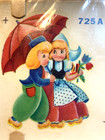 Vintage 1950 s Duro Decals  725a Dutch Kids   Tulips4  By 7  New Old Stock