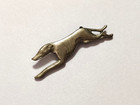 Vintage Silver Tone Greyhound Brooch Tie Lapel Pin Velvet The Runner 1-1 8 