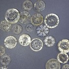 Lot Of 50 Count  Small Clear  Vintage Glass  Buttons Sew Through