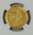 Byzantine Empire Justinian Gold Solidus Ad 527-565  Ngc Ancients Au  4 5 2 5