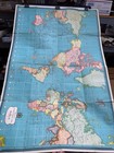 Vintage Mid Century Hammonds International Map Of The World Folded 33x49 5