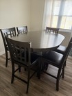 8-piece Dark Espresso Wood Dining Table Set With Storage And Leaf 