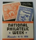 1936 National Philatelic Week Cinderella Poster Stamp Hobby Of Kings Mnh Og