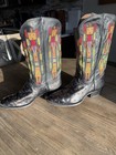 Vintage Montana Boot Co  Black Full Quill Ostrich Cowboy Boots  11 Very Rare