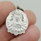 Vintage Saint Therese Of Lisieux Sacred Heart Jesus Silver Tone Pendant Medal