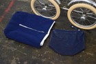 Vintage Perego Baby Pram Carriage Navy White Chrome Bassinet Stroller Italy