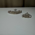 Kids Rhinestone Tiara Crown Set Silver Tone Girls Princess Hair Accessories