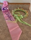 Vtg Disneyworld Lot Tinkerbell Crown   Tote  Sash  Stickers  Postcards  Map  Etc
