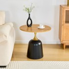 23 6 Inch Circular Side Table Coffee Table  Metal Base Living Room Table