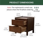 Walnut Night Stand Solid Oak Wood Mid Century Modern Bedside Table For Bedroom