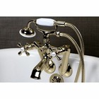 Polished Brass Tub Wall Mount Clawfoot Tub Faucet With Hand Shower 