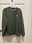 Vortex Men   s M Green Fleece Crew Neck Pullover Sweatshirt Cotton Blend Logo