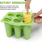 Popsicles Molds  6 Cavity Ice Pop Mold With 20pcs Wooden Sticks  Silicone