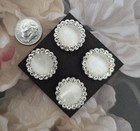 4 White Glass Magnetic Pins   Horse Show Saddleseat Western   Sash  Dress Magnet
