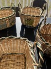 Wicker Basket Set Of 5 With Handles Oval Brown green Floral Country 10 X 8 X 6