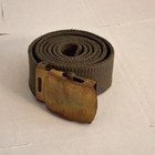 Us Ce Military Belt Adjustable Up To 36  Green Web Canvas Brass Buckle And Tip