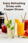 Reusable 100  Copper Drinking Straws 8      Set Of 4     Solid Metal Cocktail Straws