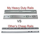 10 -22  Full Extension Ball Bearing Heavy Duty Drawer Slide Track Rail 100-lb