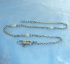 Vintage Sterling Handcrafted Ankle Chain  Pearls  Awesome Clasp Konder  253