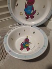 Vtg 1992 Barney Strike Up The Band Melamine Plate   Bowl Set Selandia Lyons