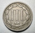 1868  3 Cent Nickel  Nice Detail   1526