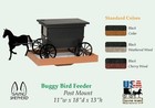 Amish Horse   Buggy Bird Feeder Country Garden Post Mount Recycled Usa Handmade
