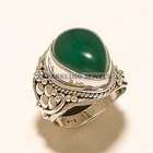 Vivid Emerald Pear Cut With 925 Silver Gold Plated Ring For Men  498  