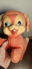 Vintage My Toy Red Bunny Rabbit Rubber Face Plush Stuffed Animal 