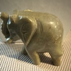 Green Stone Carved Elephant Figurine Decorative Animal Figurine Approx   4   x5   