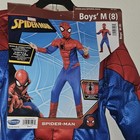 Marvel Spider-man Boys Size Medium  8  Halloween Costume Jumpsuit Fabric Mask